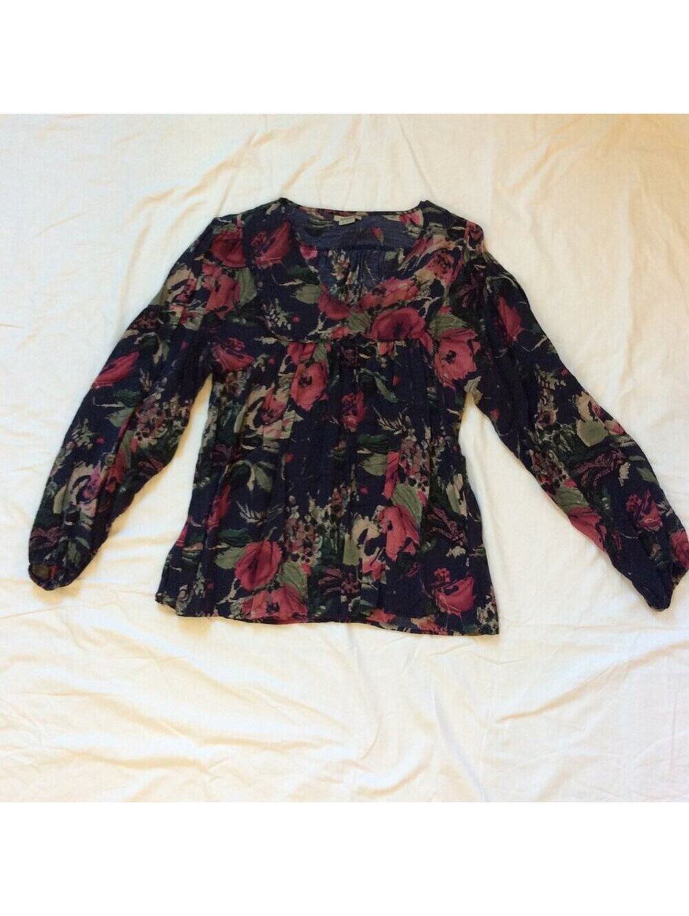 Anthropologie EUC Vintage Anama Multicolor Floral Blouse - Size S